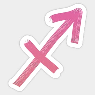 Sagittarius on pink paper Sticker